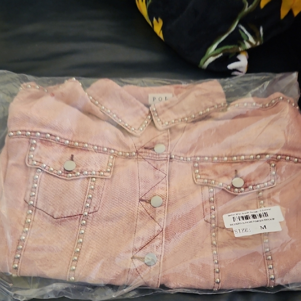 POL Pink Studded Collar Jacket